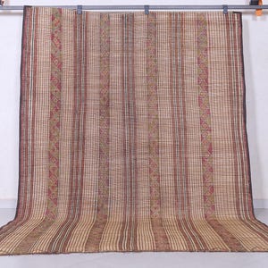 Tuareg mat 5.6 x 8.3 feet striped rug - mauritanian mat - vintage rug - nomad rug - tuareg mat - reed rug - mauritanian rug - tuareg rug