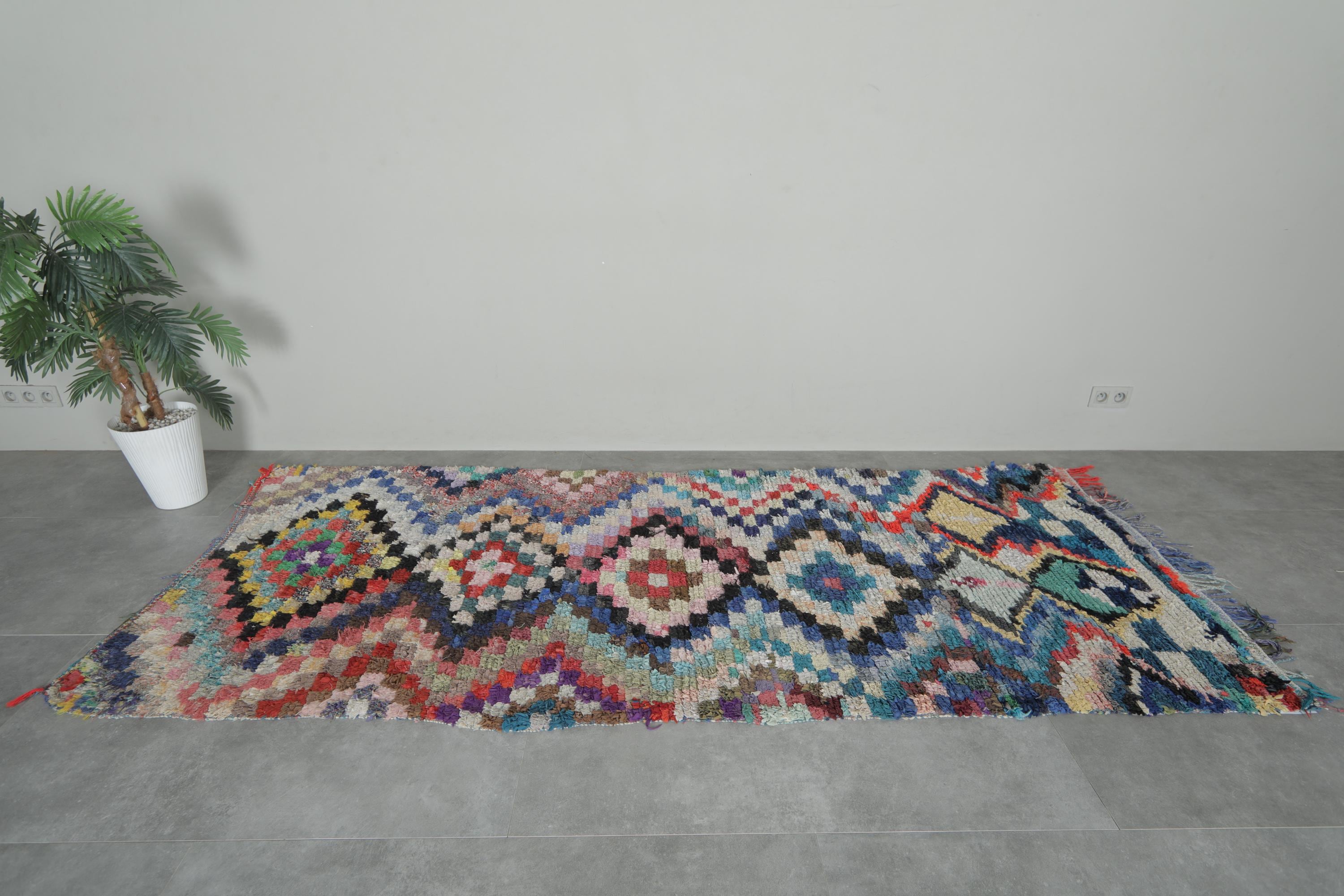 ランナーモロッコラグ 4 x 9.6フィート ヴィンテージベルベルラグ