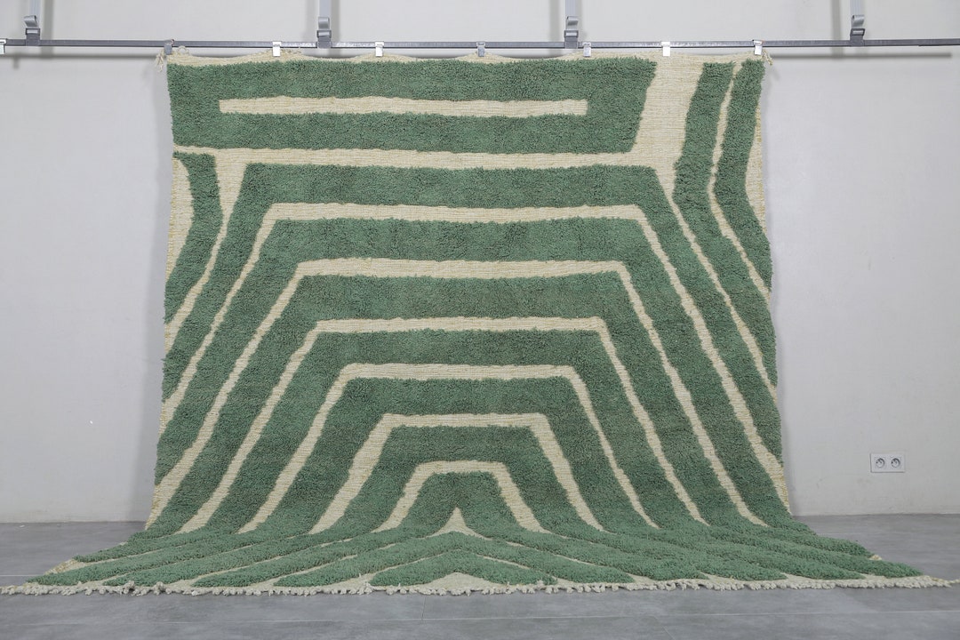 Greenarbic Rug Patterns Moroccan Rug Green - Handmade Berber Rug - Moroccan Wool Rug - Beni ...