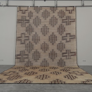 Long tuareg rug 9.7 x 16.8 feet reed rug - tuareg mat - large rug - tuareg mat - handmade rug - nomad rug - tribal rug - mauritanian mat