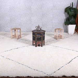 Moroccan rug Hand knotted Beni ourain rug all wool berber rug Custom rug handmade rug Genuine lamb wool image 4