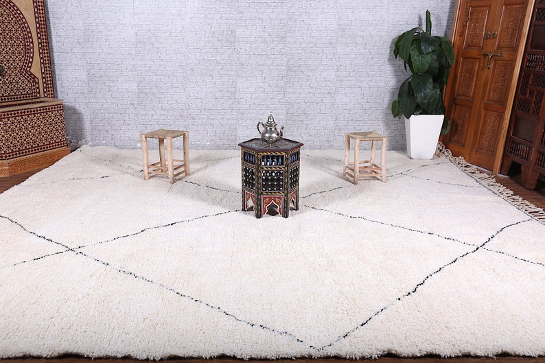 Moroccan rug Hand knotted Beni ourain rug all wool berber rug Custom rug handmade rug Genuine lamb wool image 4