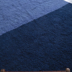 Custom Moroccan Rug Blue - Berber Area Rug - Beni Ourain Rug - Handmade ...