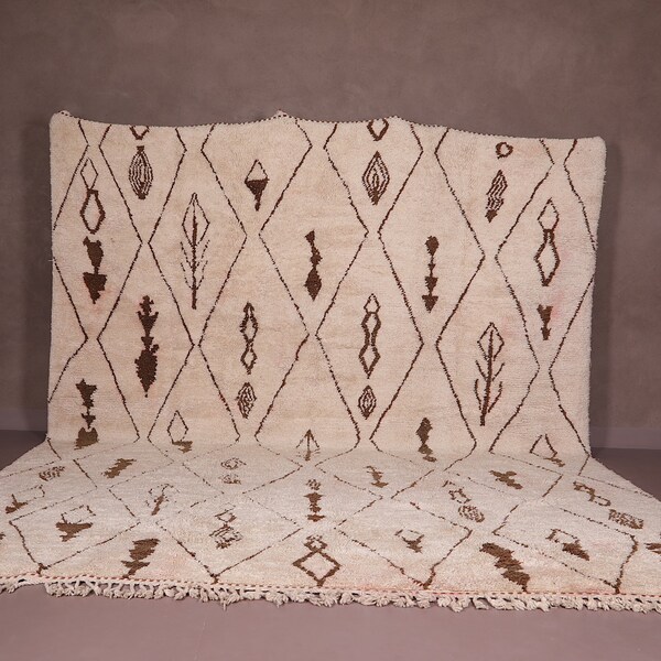 Vintage Moroccan rug 10.1ft x 13.3ft - Large berber rug - beni ourain rug - moroccan area rug 10x13