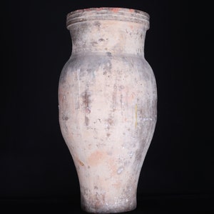 Vintage moroccan pottery 14.5 inches w x 31.4 inches h - large pottery decor - large vase - moroccan vase pottery