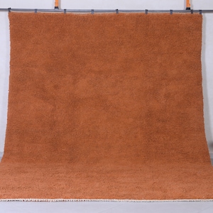 Moroccan terracotta rug - Solid rug - Handmade beni ourain rug - Morocco area rug - Berber rug - Moroccan rug - Simple wool rug