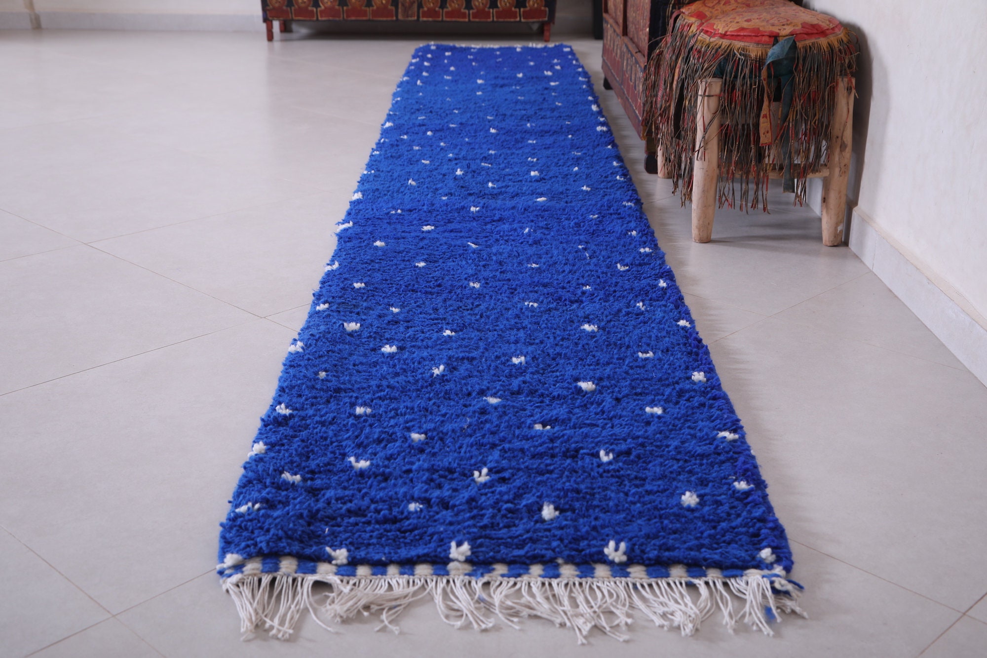 Custom Hallway Rug Blue Runner Rug Blue Hallway Rug Etsy