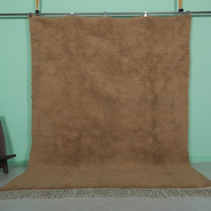 Handmade Moroccan rug 7.2 x 9.9 feet moroccan rug - plain rug - solid rug - moroccan solid rug - handmade rug - berber rug
