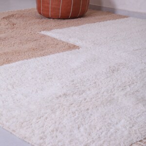 Moroccan peach rug - Wool peach rug - Handmade peach rug - Wool berber rug - Beni ourain rug - Custom rug - Handmade rug - Moroccan area rug image 2