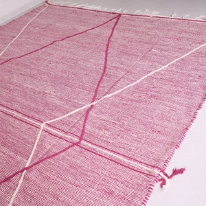 Moroccan pink rug Handwoven rug Flat woven kilim Custom size rug Handmade rug Moroccan area rug Pink rug custom moroccan rug image 4