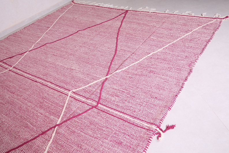 Moroccan pink rug Handwoven rug Flat woven kilim Custom size rug Handmade rug Moroccan area rug Pink rug custom moroccan rug image 4