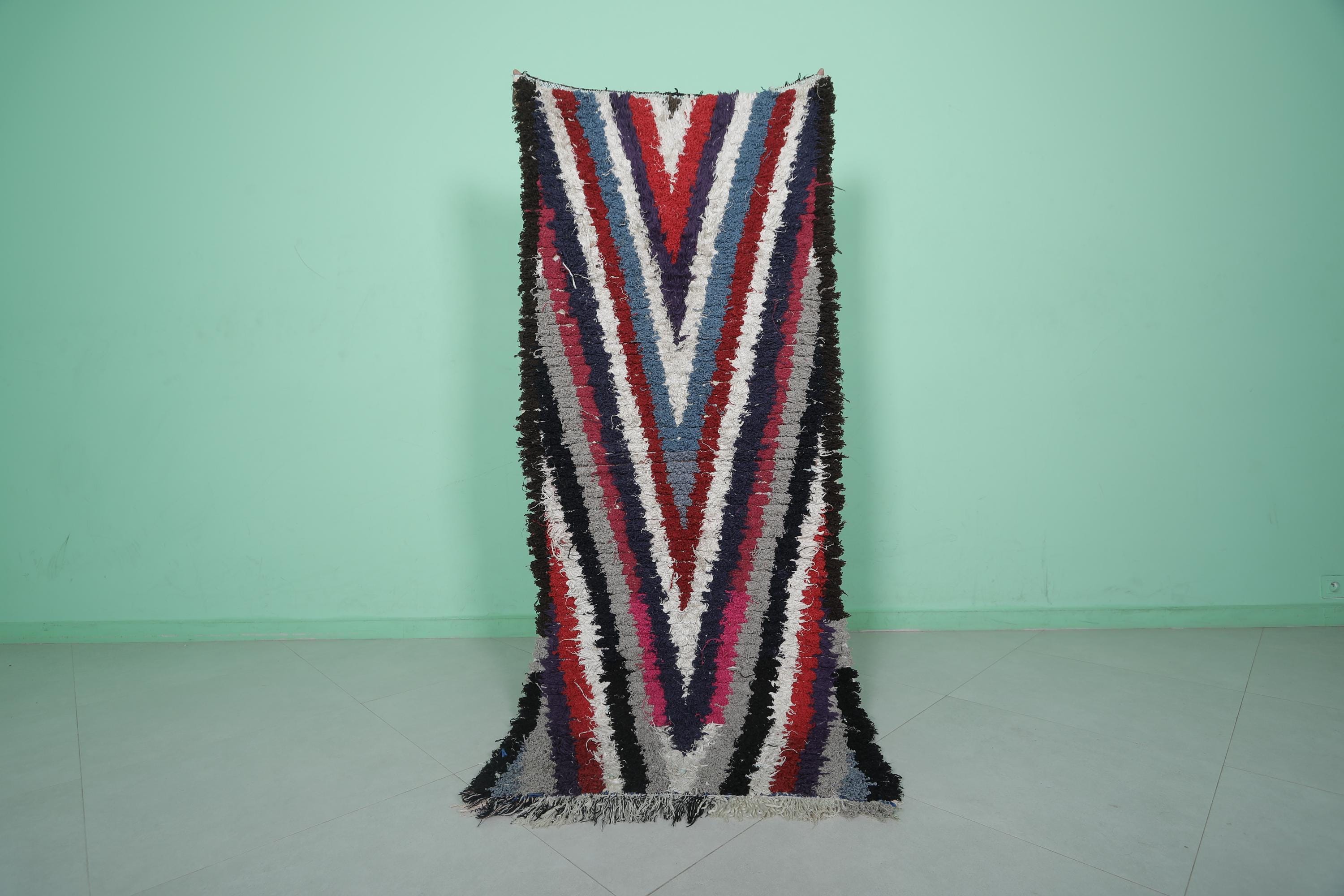 ヴィンテージ ブーシュロイット ラグ 2.9 x 6.7 フィート ロング