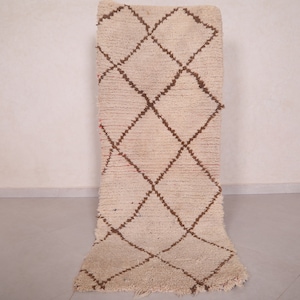 Tappeto da corridoio in lana lungo 2,1 x 5,6 piedi - tappeto berbero da corridoio - tappeto marocchino vintage - tappeto beni ourain - tappeto vecchio - tappeto a traliccio - tappeto da corridoio