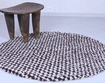Checkered round rug - berber round rug - custom moroccan rug - wool round rug - custom round carpet - moroccan rug - circle rug - round rug