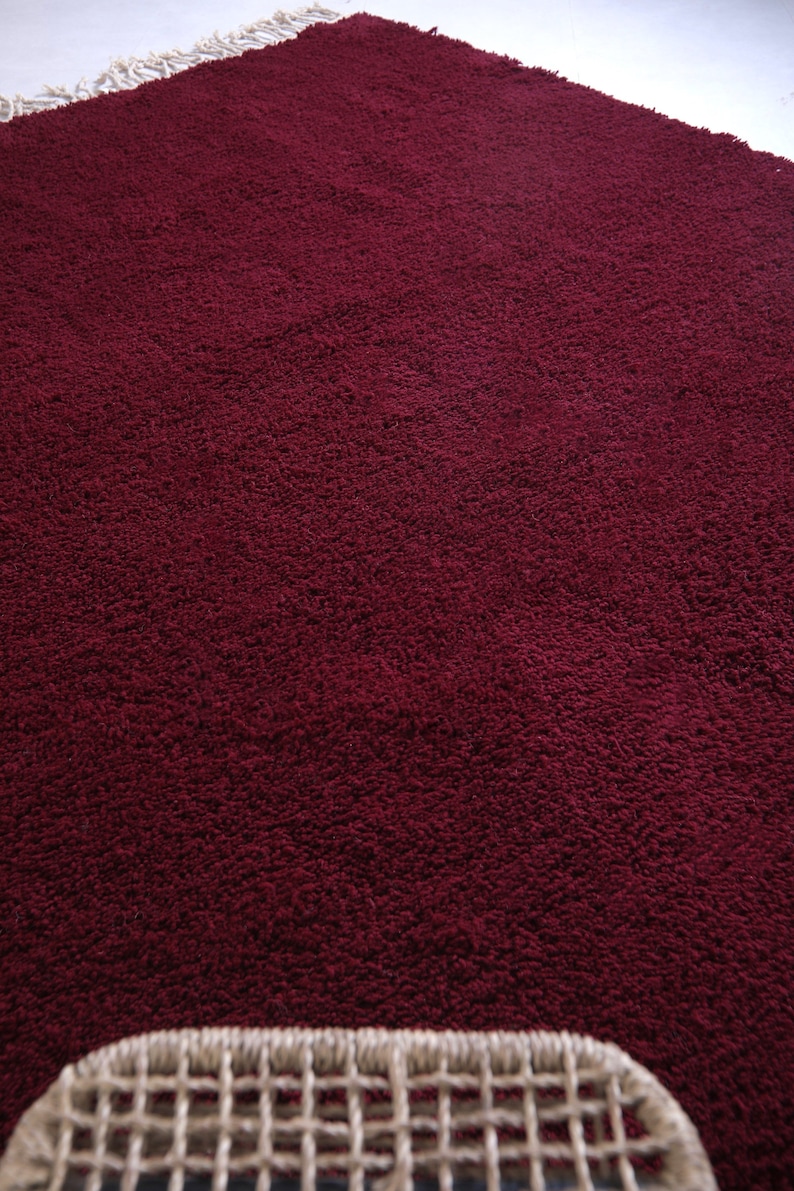 Amazing moroccan rug burgundy - Handmade custom rug - Berber rug - Moroccan berber rug - Moroccan area rug - Morocco rug - Beni ourain rug image 9