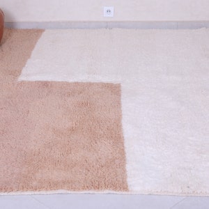 Moroccan peach rug - Wool peach rug - Handmade peach rug - Wool berber rug - Beni ourain rug - Custom rug - Handmade rug - Moroccan area rug image 10