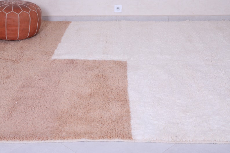 Moroccan peach rug - Wool peach rug - Handmade peach rug - Wool berber rug - Beni ourain rug - Custom rug - Handmade rug - Moroccan area rug image 10