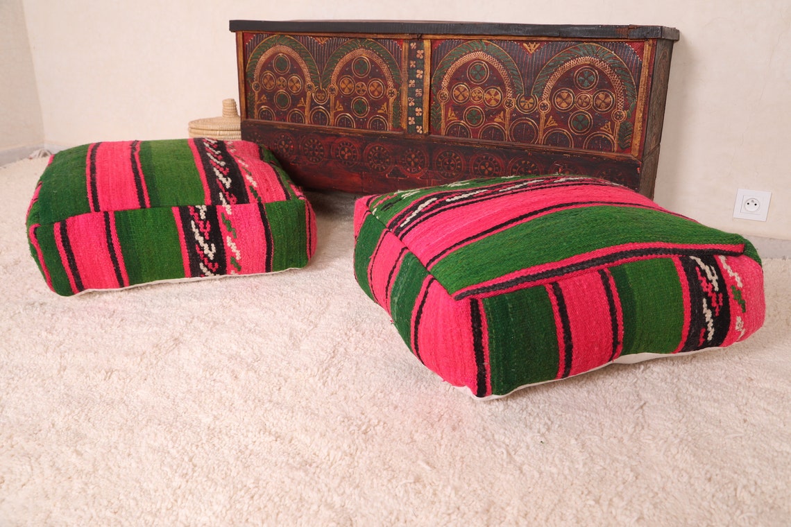 Puf hecho a mano Vintage Hecho a mano 2 almohada Cojín de | Etsy