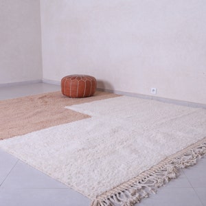 Moroccan peach rug - Wool peach rug - Handmade peach rug - Wool berber rug - Beni ourain rug - Custom rug - Handmade rug - Moroccan area rug image 6