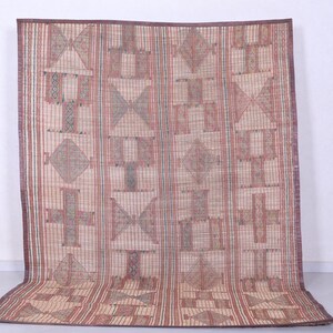 Vintage tuareg mat 6.1 x 9.2 feet old reed rug - tuareg rug - handmade rug - nomad rug - mauritanian mat - sahara rug image 4
