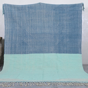Moroccan rug blue - Handmade rug - Moroccan berber rug - Beni ourain rug - Morocco rug - Moroccan area rug - Custom size rug - kilim rug