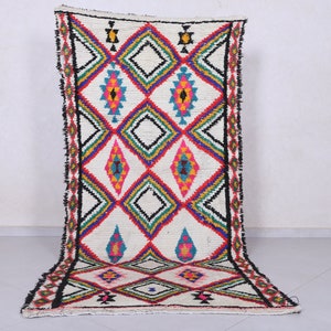 Moroccan runner rug 3.6 x 7.8 feet azilal rug - berber rug - colorful rug - moroccan rug - wool rug - handmade rug - berber rug - runner rug