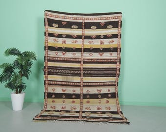 Vintage Handmade Wool Azilal Rug: Moroccan Berber Carpet - Etsy 日本