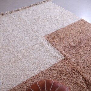 Moroccan peach rug - Wool peach rug - Handmade peach rug - Wool berber rug - Beni ourain rug - Custom rug - Handmade rug - Moroccan area rug image 4