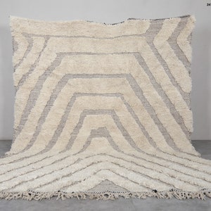 Handmade Berber rug 8.1 x 10.9 Feet Contemporary rug Beige rug Berber rug Moroccan rug Morocco rug Handmade rug Wool rug image 10