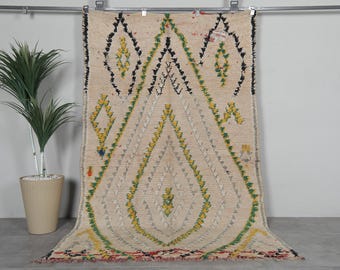 ハンドメイドのモロッコベルベルラグ：ヴィンテージシルクエリアラグ