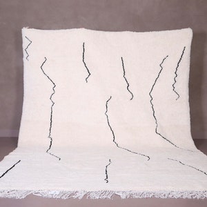 Abstract Moroccan rug - Beni ourain rug - Minimalist rug - Custom rug - Handmade rug - Moroccan area rug - Contemporary rug - Wool area rug
