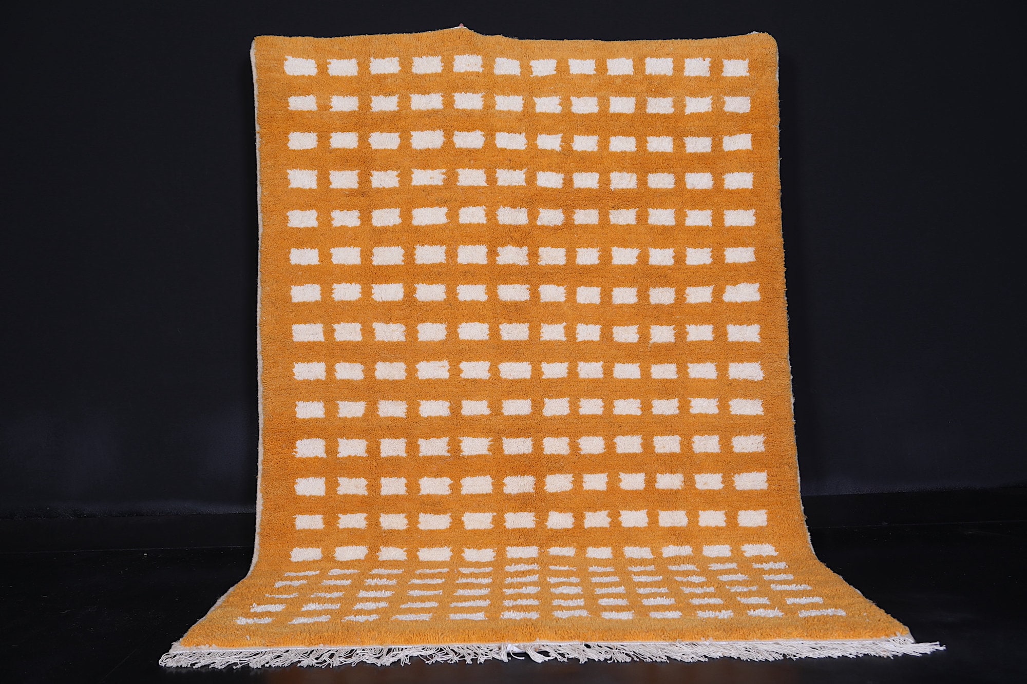Moroccan rug grid - Moroccan rug - Handmade rug - Berber rug - Orange papaya color rug - Contemporary rug - Berber rug - Moroccan area rug