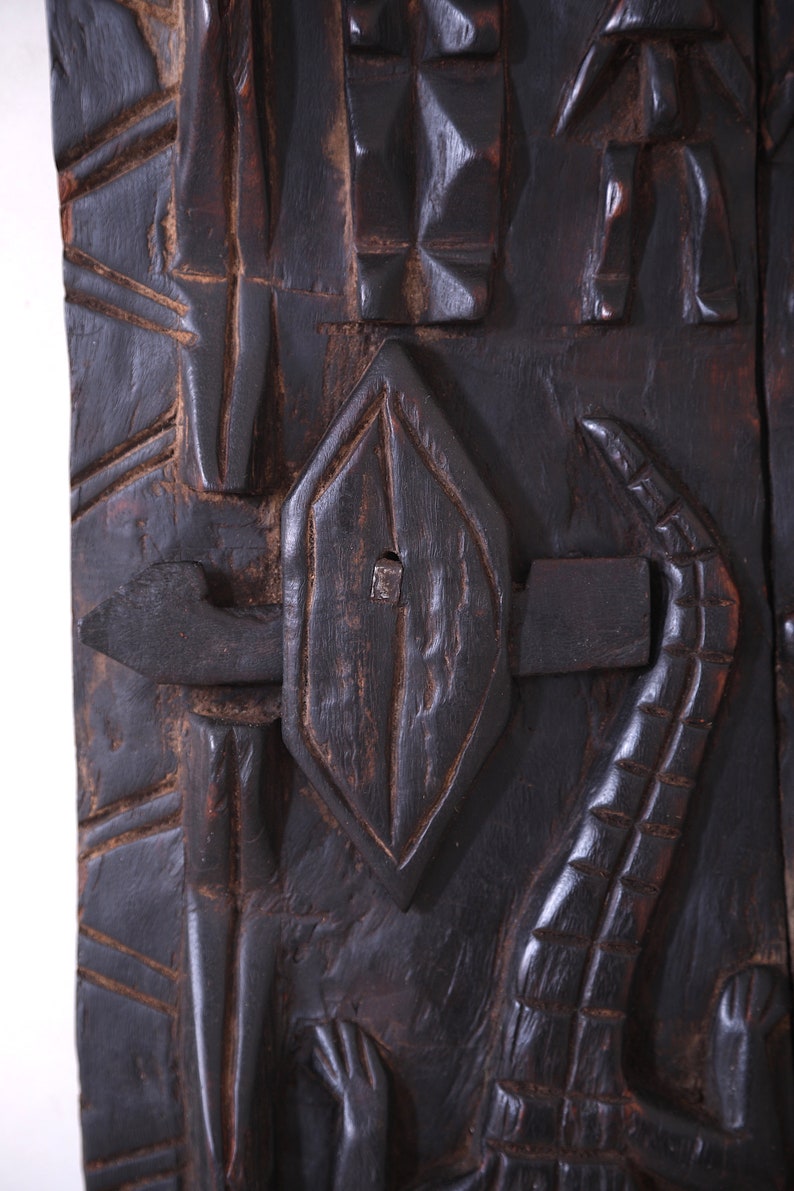 Vintage African Wood Door, Wall Art Dogon African Wood Granary House