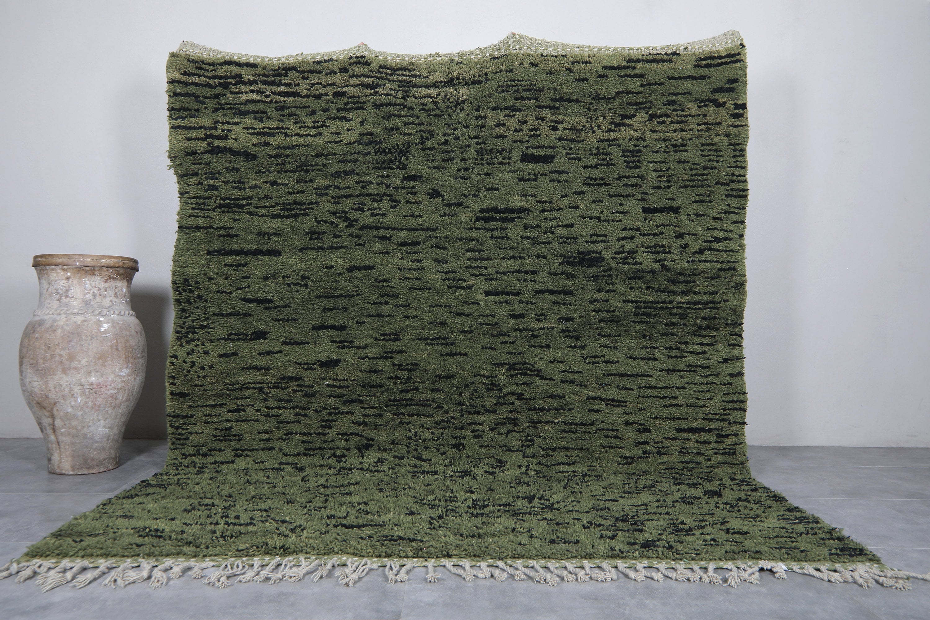 Moroccan custom rug green - Custom moroccan rug - Beni ourain rug green with black lines - Moroccan area rug - Morocco rug - Berber rug
