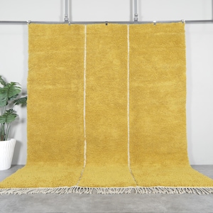 Moroccan yellow rug - Beni ourain rug handmade - Wool berber rug - Custom rug - Handmade rug - Berber yellow rug - Moroccan area rug