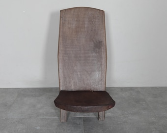 Vintage rustieke handgemaakte houten stoel – minimalistisch en tijdloos design – Marokkaanse stoel – ontspannend lezen – handgemaakte stoel – stoel van natuurlijk hout
