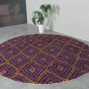 Moroccan Round rug - custom round rug - rounded rug - wool round rug - round rug - handmade circle rug - colored rug - circle rug