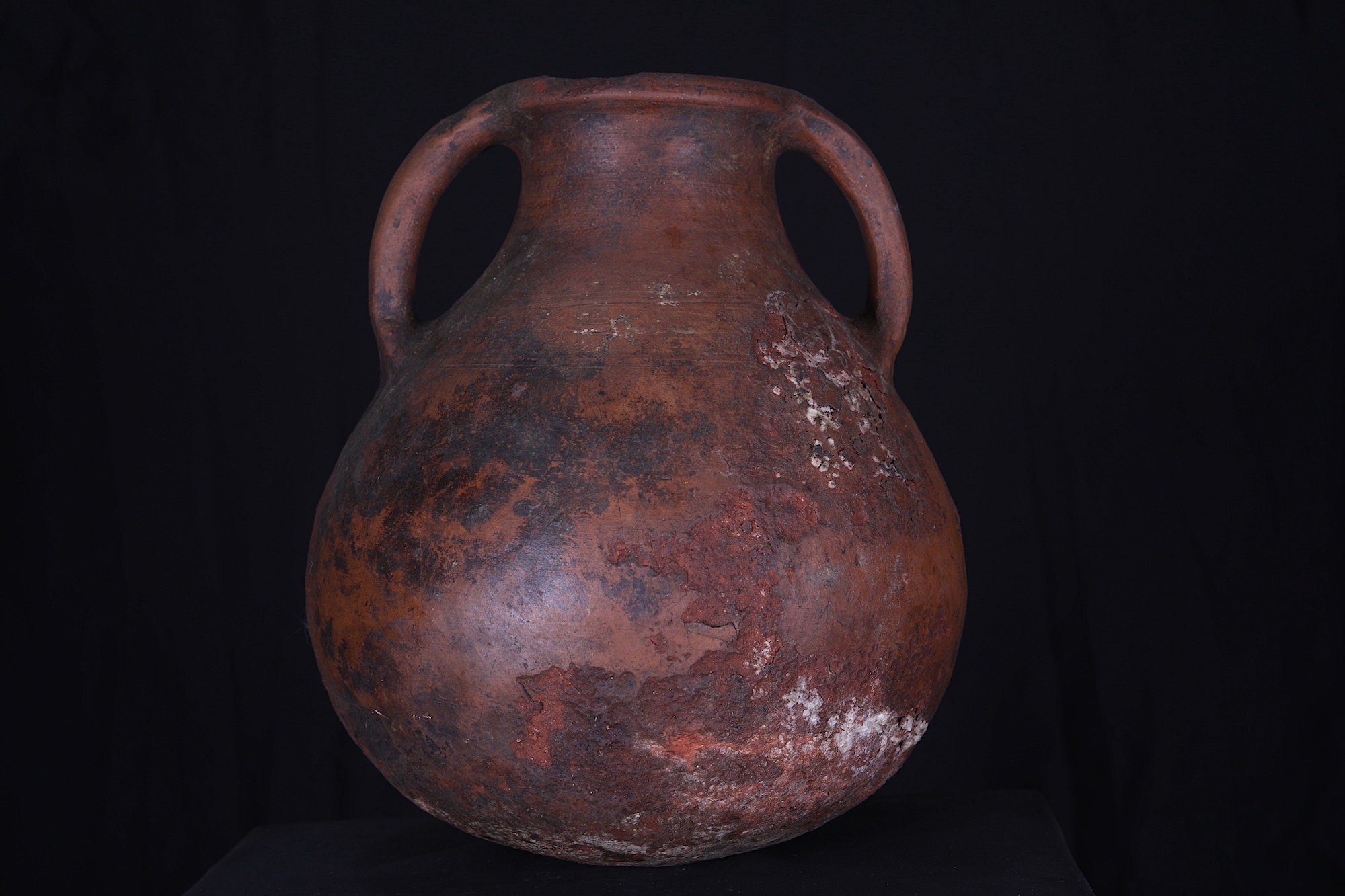 Vintage Moroccan Pottery 11.8 Inches W X 13.3 H - Antique Vintage Vase Handicraft