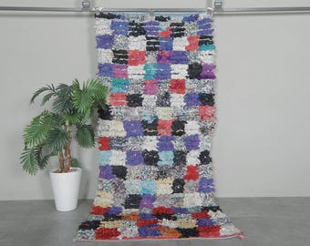 チェック柄ブーシュルイットラグ 5.2 x 7.1 フィート カラフルなラグ