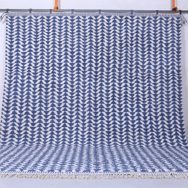 Moroccan Blue rug - Beni ourain rug - Custom rug - Handmade rug - Moroccan area rug - Handmade rug - custom moroccan rug - Wool rug