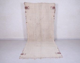 Long Moroccan blanket 4.5 x 11.4 FEET Vintage berber rug - Hand woven blanket - wall blanket - Living room rug - Home decor