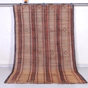 Vintage tuareg rug 4.6 x 7.7 feet nomad rug - old morocco rug - african tuareg mat - tuareg rug - vintage reed rug - mauritanian mat