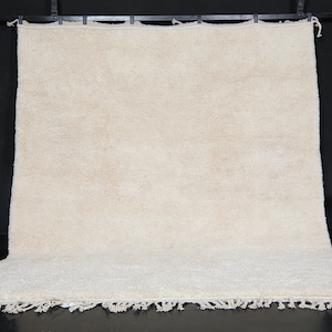 Moroccan rug ivory - Solid creamy rug - Plain cream rug - Wool berber rug - Beni ourain rug - Custom rug - Handmade rug - Moroccan area rug