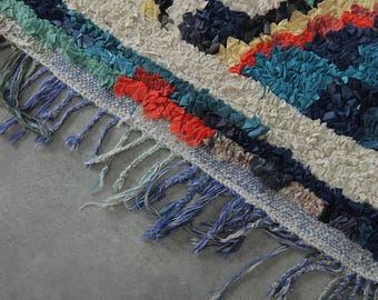 ランナーモロッコラグ 4 x 9.6フィート ヴィンテージベルベルラグ