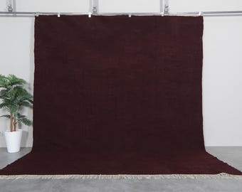 moroccan rug dark burgundy - Handmade rug - custom size rug - Moroccan berber rug - Moroccan area rug - Flat woven kilim