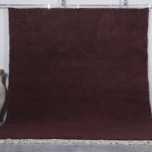 Moroccan rug brown - Moroccan rug dark - Plain brown rug - Custom area rug - Berber brown rug - Moroccan brown rug - custom design rugs