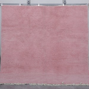 Moroccan rug millennial pink - Solid rug - Moroccan plain rug - Handmade rug - Beni ourain rug - Moroccan area rug - Morocco rug image 3