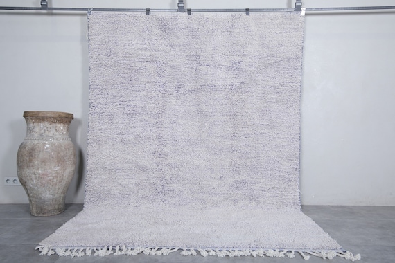 Contemporary rug 6.7 x 9.3 feet beni ourain rug - morocco rug - hand knotted rug - moroccan rug - moroccan berber rug - wool rug