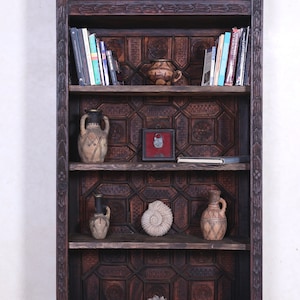 Wooden library - handmade library - wooden bookshelf - home decor library - vintage furniture - rustic decor furniture - office furniture