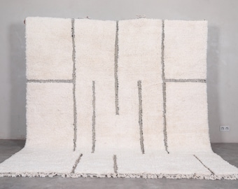 Handmade Beni ourain rug Authentic Geometric Design - Moroccan rug - Moroccan area rug - Custom wool rug - Berber rug - Minimalist rug